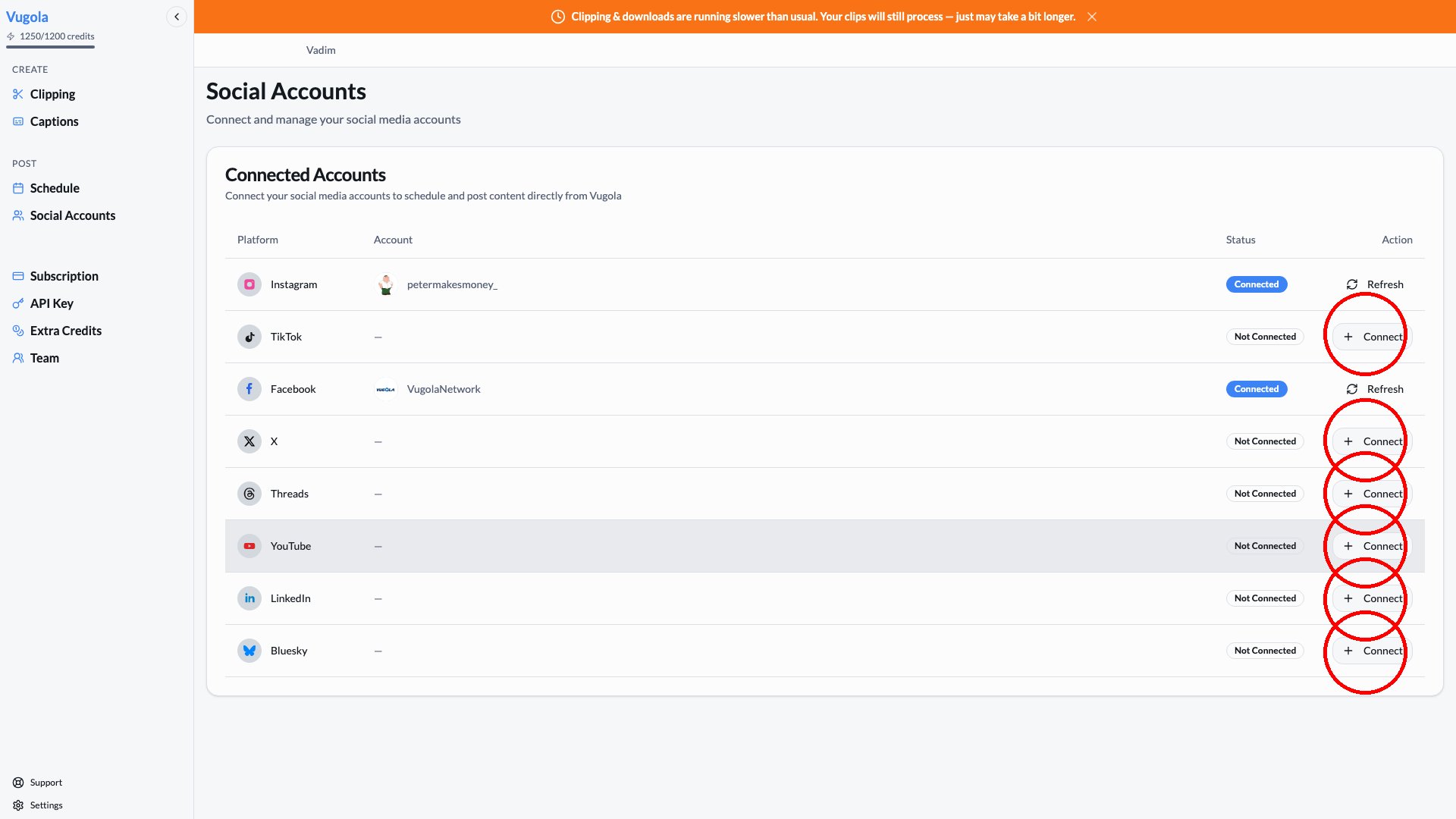 Picking a schedule time for clips in Vugola